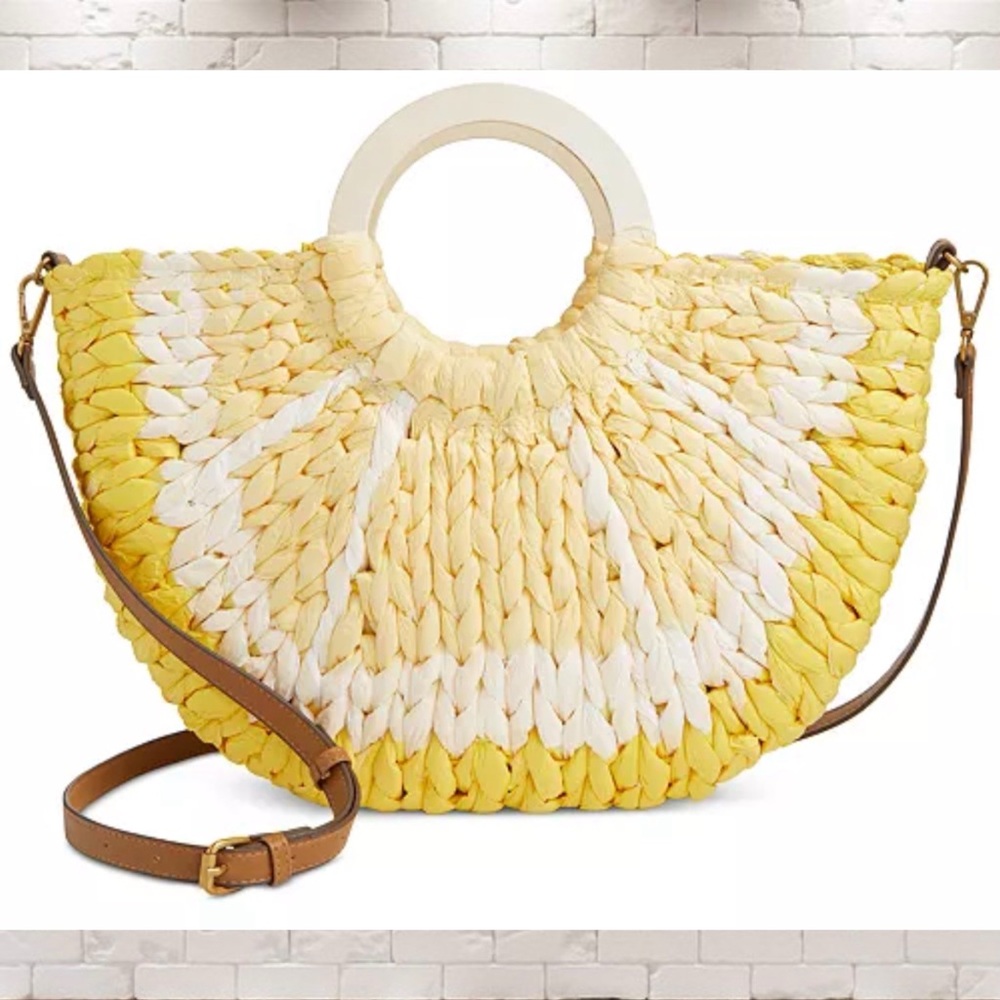 Style & Co. Yellow and White Woven Shoulder Bag